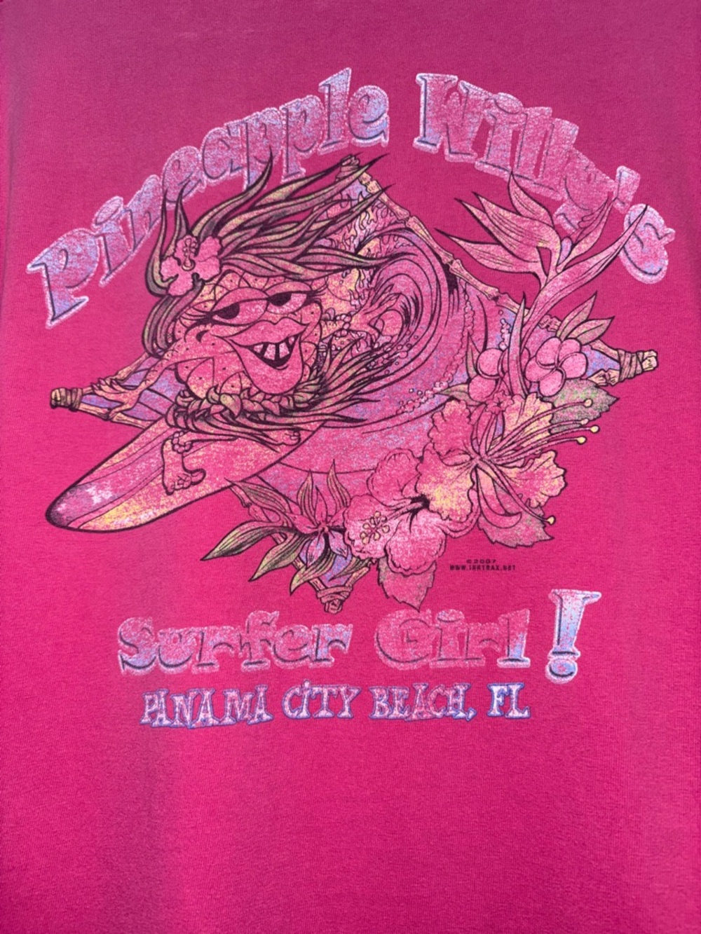 Vintage Gildan Pineapple Willy’s Hot Pink Short Sleeve Tee Shirt Women’s M